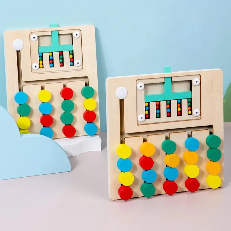 Jeu de logique Montessori en Bois – Développement des Couleurs et Motricité Fine