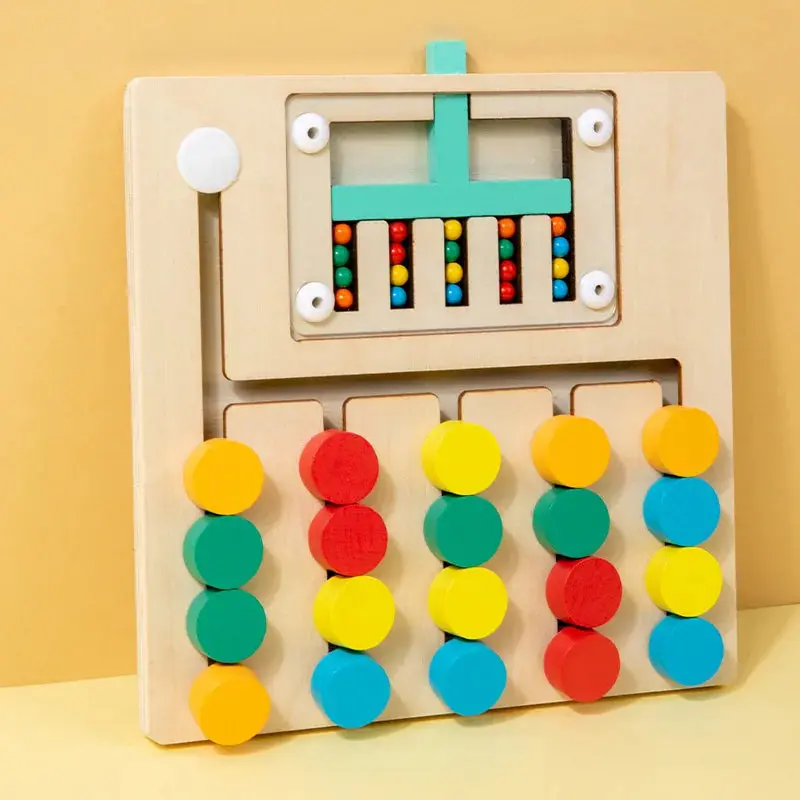 Jeu de logique Montessori en Bois – Développement des Couleurs et Motricité Fine