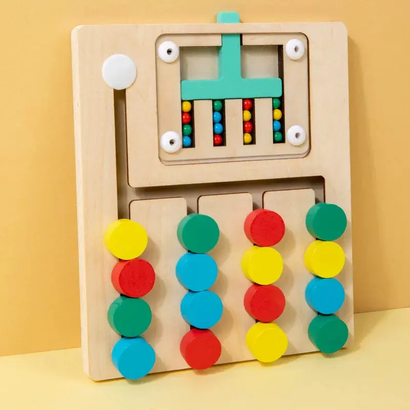 Jeu de logique Montessori en Bois – Développement des Couleurs et Motricité Fine