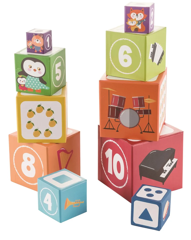 Cubes Empilables en Carton - Jeu Éducatif et Ludique pour Enfants