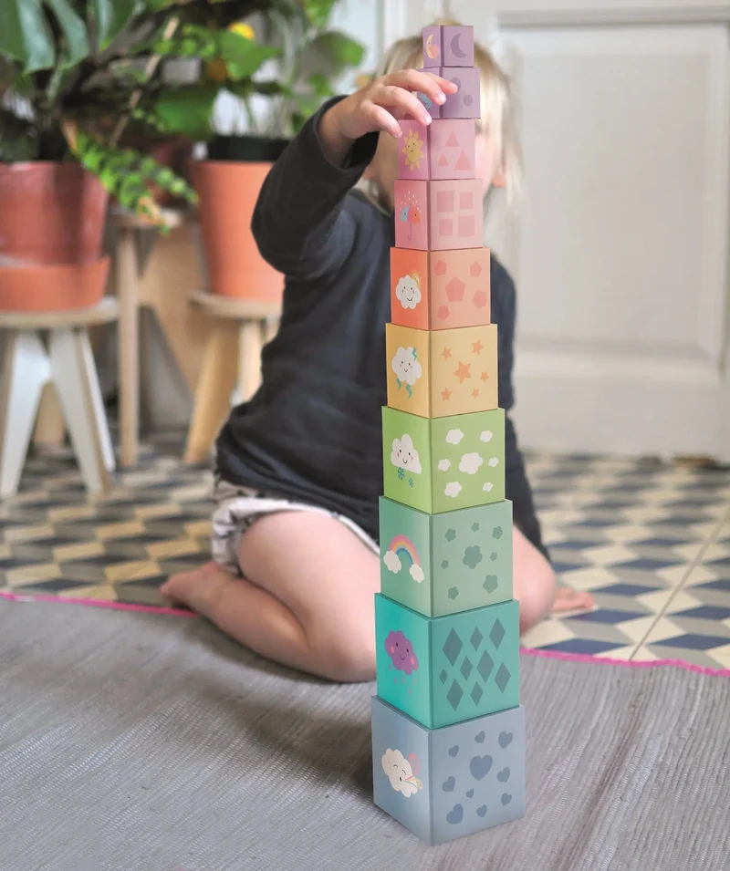 Cubes Empilables en Carton - Jeu Éducatif et Ludique pour Enfants