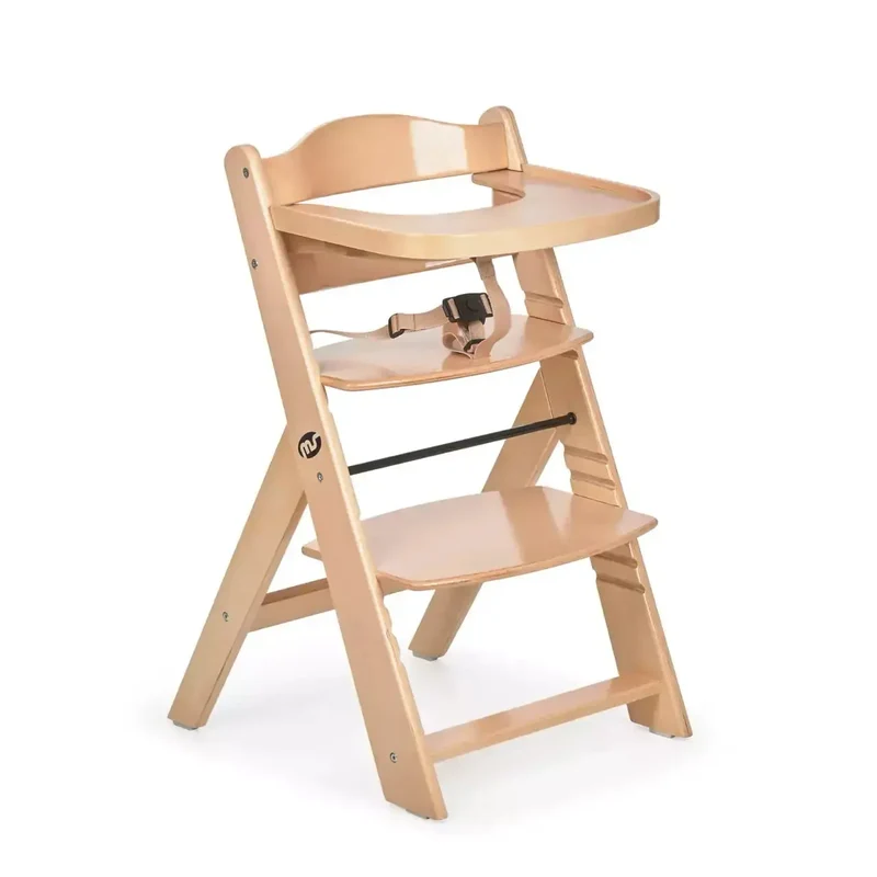 Chaise Haute 2-en-1 en Bois pour Bébé et Enfant - Évolutive de 6 Mois à 10 Ans