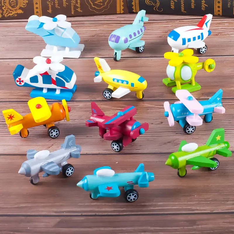 Lot de 12 Mini Voitures en Bois - Jouet Educatif pour Enfants dès 3 Ans