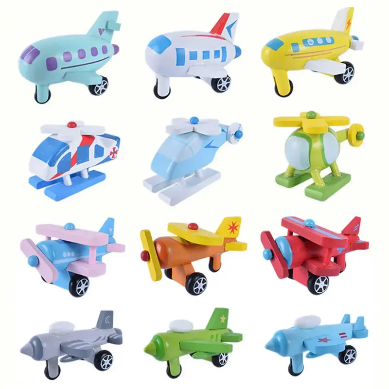 Lot de 12 Mini Voitures en Bois - Jouet Educatif pour Enfants dès 3 Ans