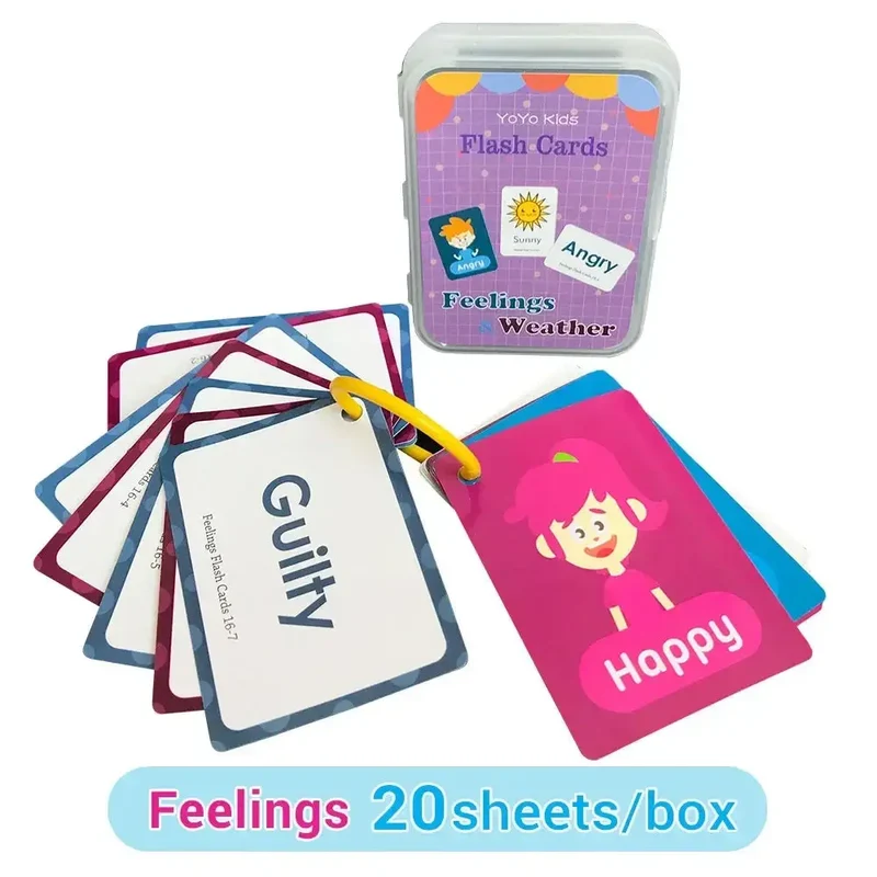 Cartes Éducatives en Anglais pour Enfants - Set de Cartes d'Apprentissage Cognitif