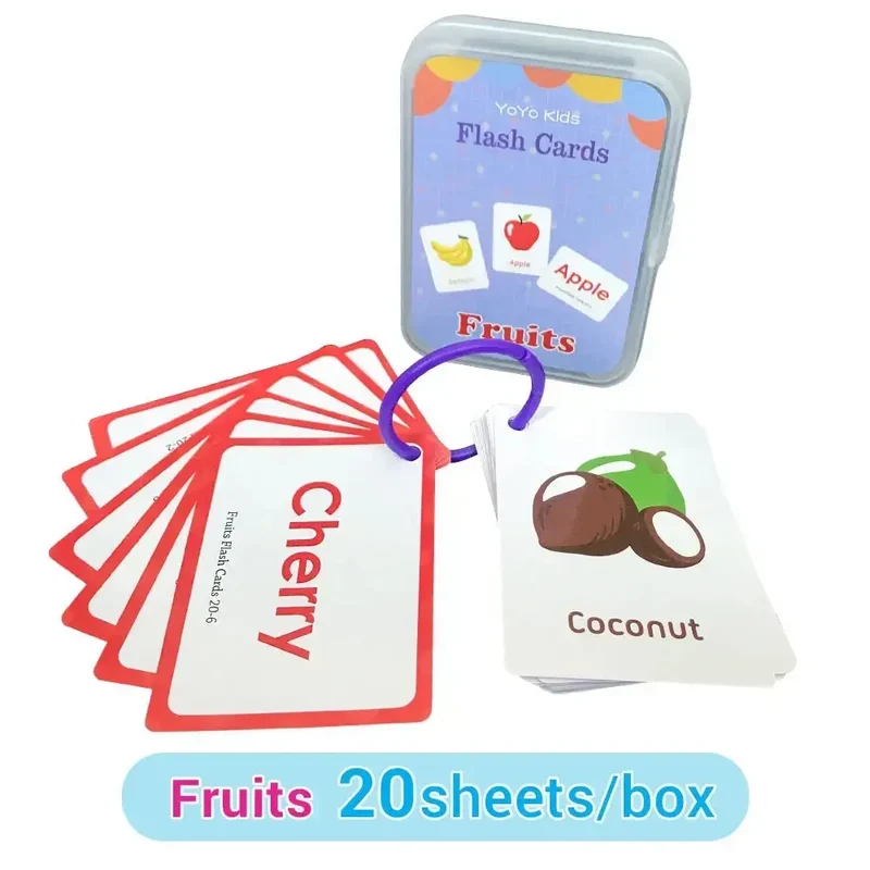 Cartes Éducatives en Anglais pour Enfants - Set de Cartes d'Apprentissage Cognitif