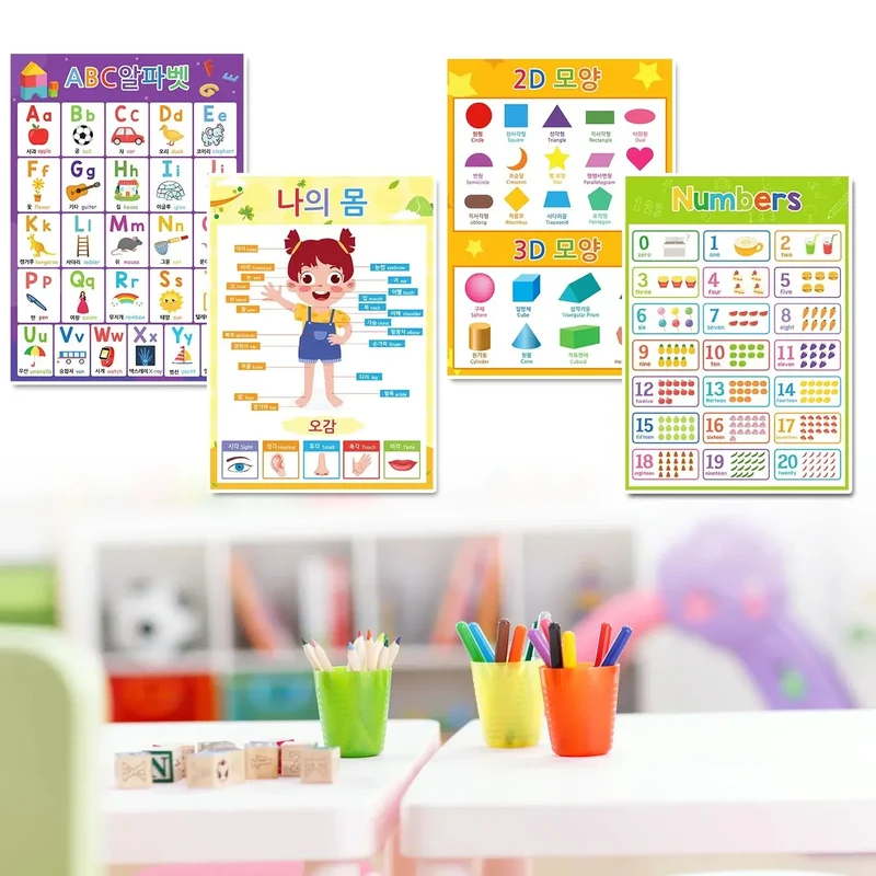 Lot de 10 Affiches Éducatives Bilingues Français-Espagnol-Anglais pour Enfants - Posters A4 pour Apprentissage des Mots