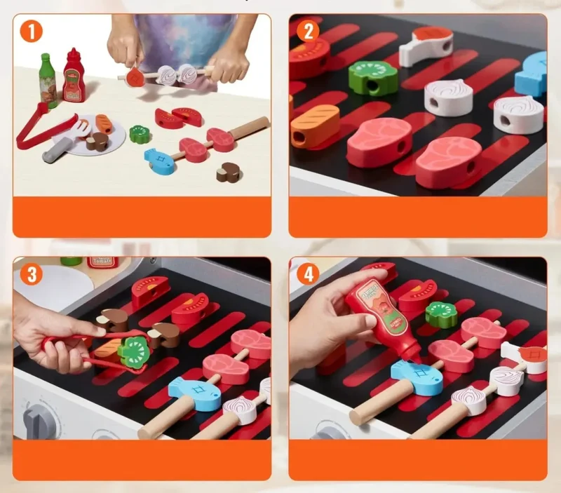 BBQ Grill en Bois pour Enfants