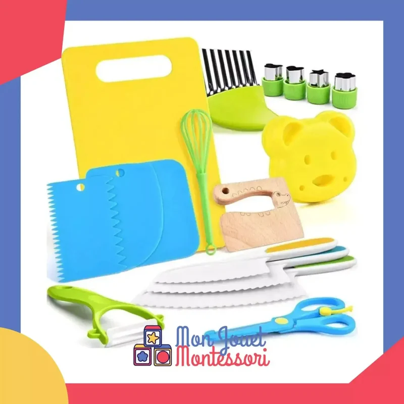 Kit ustensiles de cuisine Montessori 11/13/17 pièces