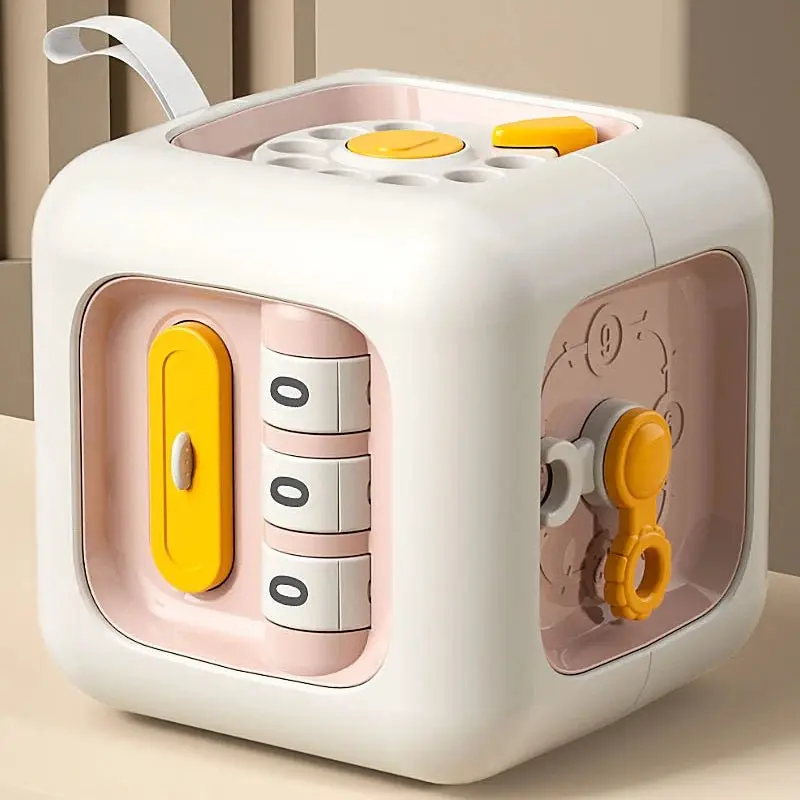 Cube Sensoriel Montessori 6-en-1 - Jouet Éducatif Multifonction pour Bébé et Jeune Enfant