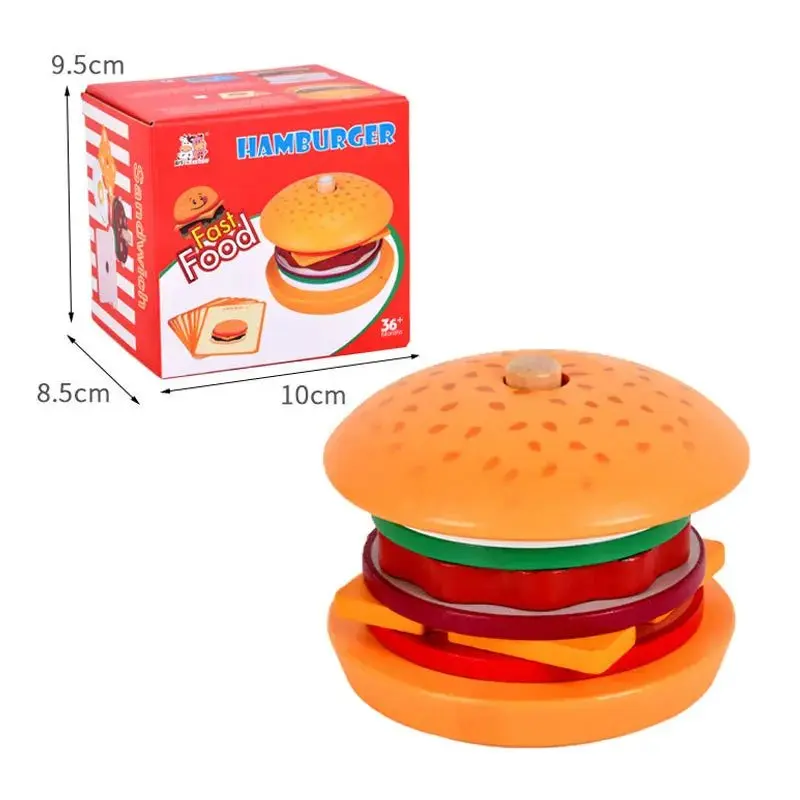 Jouets empilables - burgers en bois Montessori pour les tout-petits