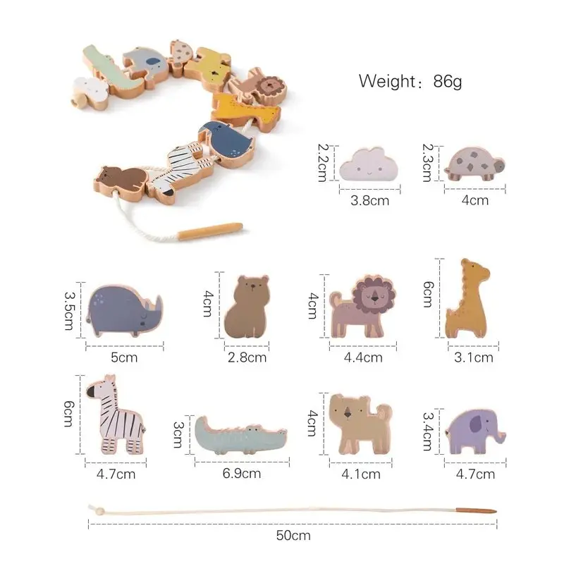 Jeu d'équilibre Montessori en bois avec blocs animaux pour enfants