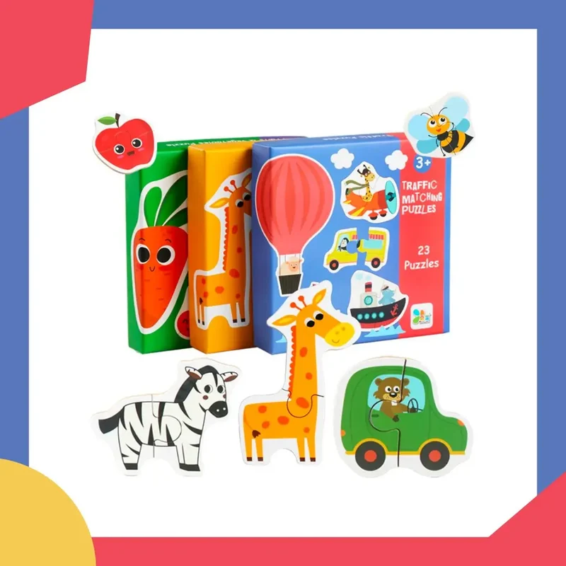 Matching puzzle éducatif pour l'apprentissage des animaux, des fruits et de la circulation