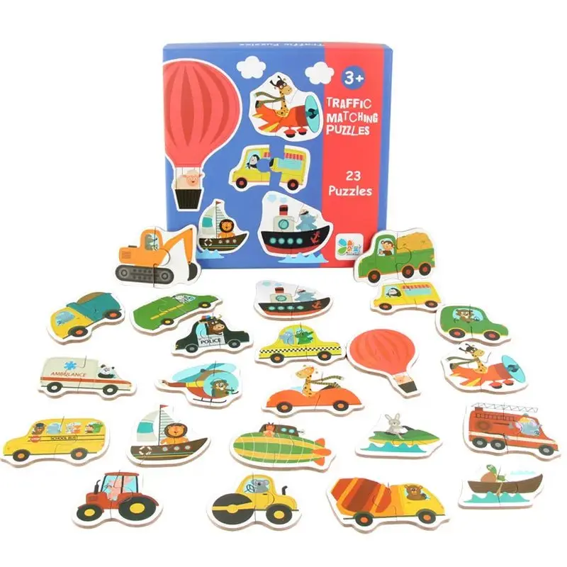 Matching puzzle éducatif pour l'apprentissage des animaux, des fruits et de la circulation