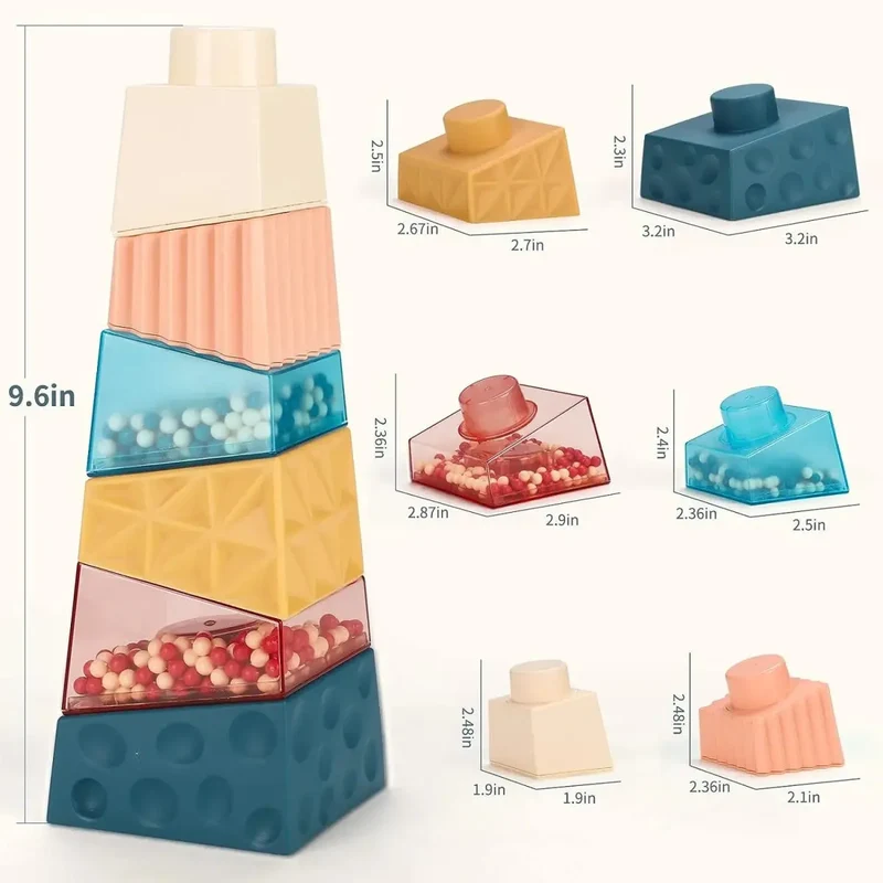 Cubes Empilables Montessori – Développement Sensoriel et Motricité Fine