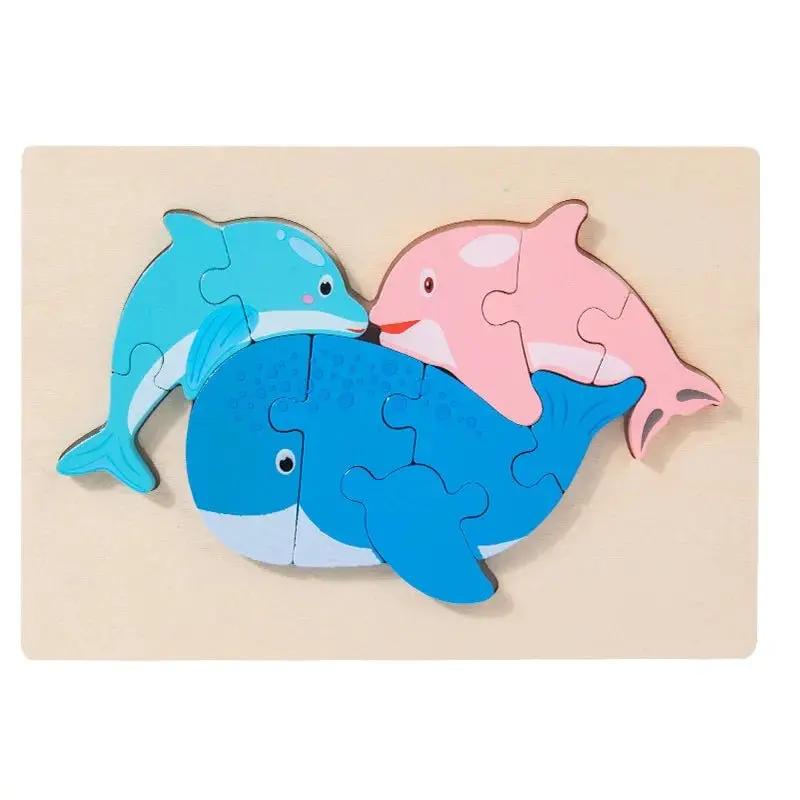 Jeu de puzzle en bois 3D pour enfants avec des animaux