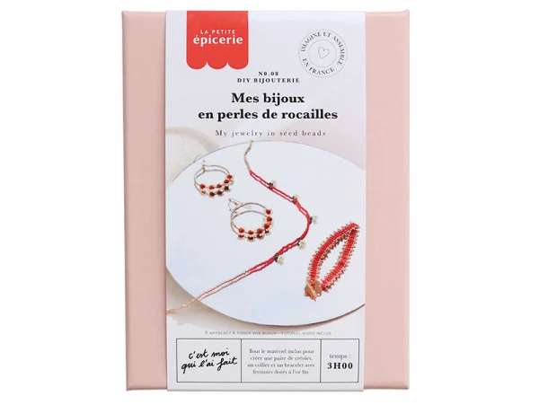 Kit DIY Bijouterie – Mes Bijoux en Perles de Rocailles Rouges Collier, Bracelet & Boucles d’Oreilles