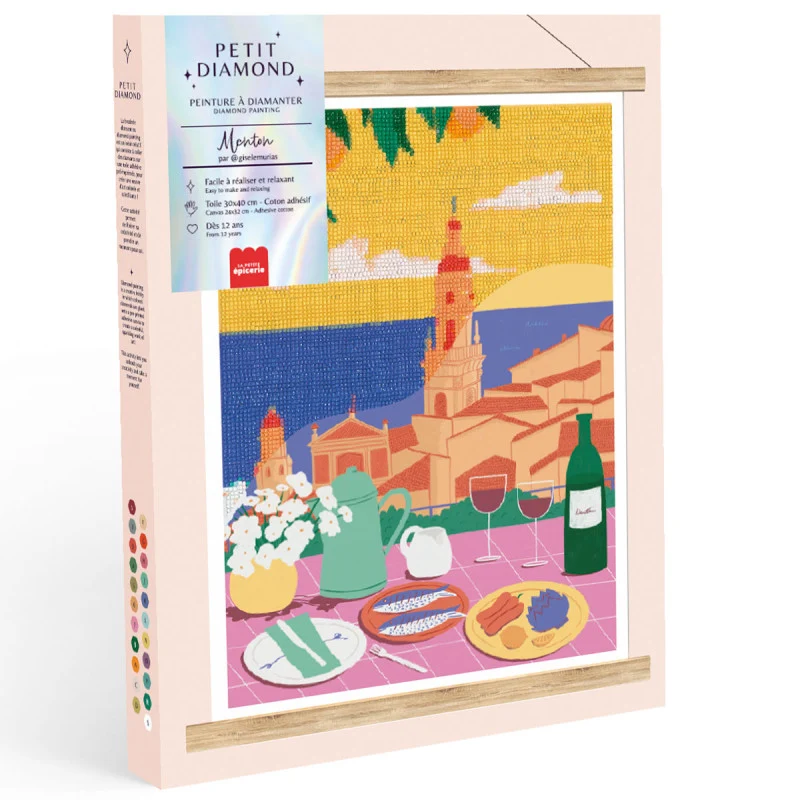Coffret Petit Diamond Menton – Diamond Painting Côte d’Azur 30x40 cm | Gisele Murias