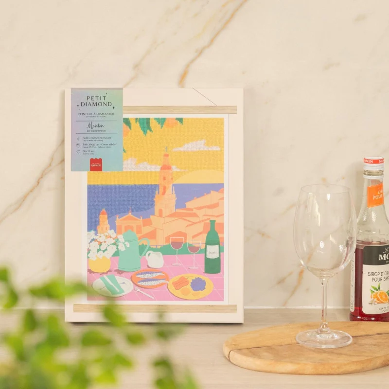 Coffret Petit Diamond Menton – Diamond Painting Côte d’Azur 30x40 cm | Gisele Murias
