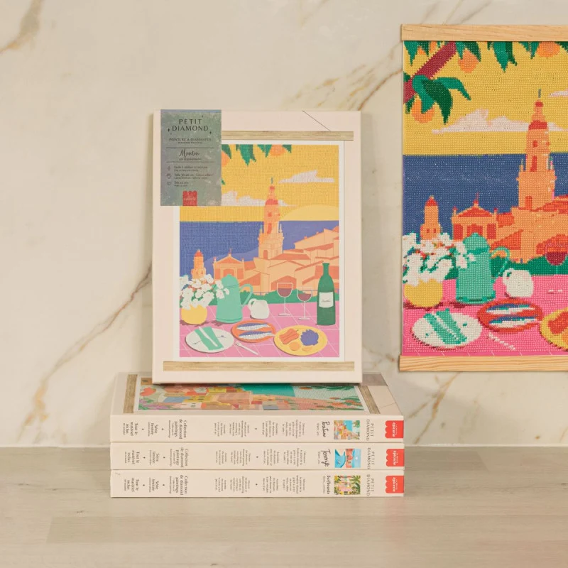 Coffret Petit Diamond Menton – Diamond Painting Côte d’Azur 30x40 cm | Gisele Murias