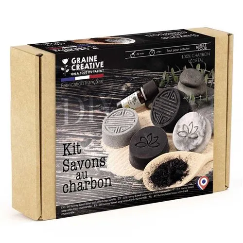 Kit de Création Savon au Charbon DIY – Graine Créative