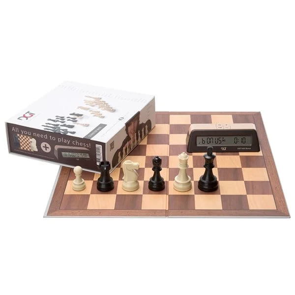 Chess Starter Box - Brown (Pieces + Board + Clock) (EN)