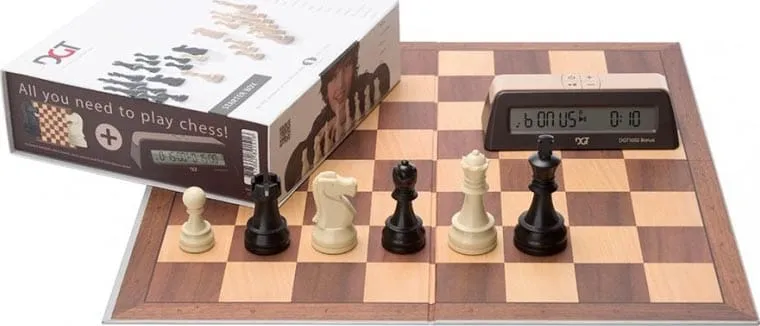 Chess Starter Box - Brown (Pieces + Board + Clock) (EN)