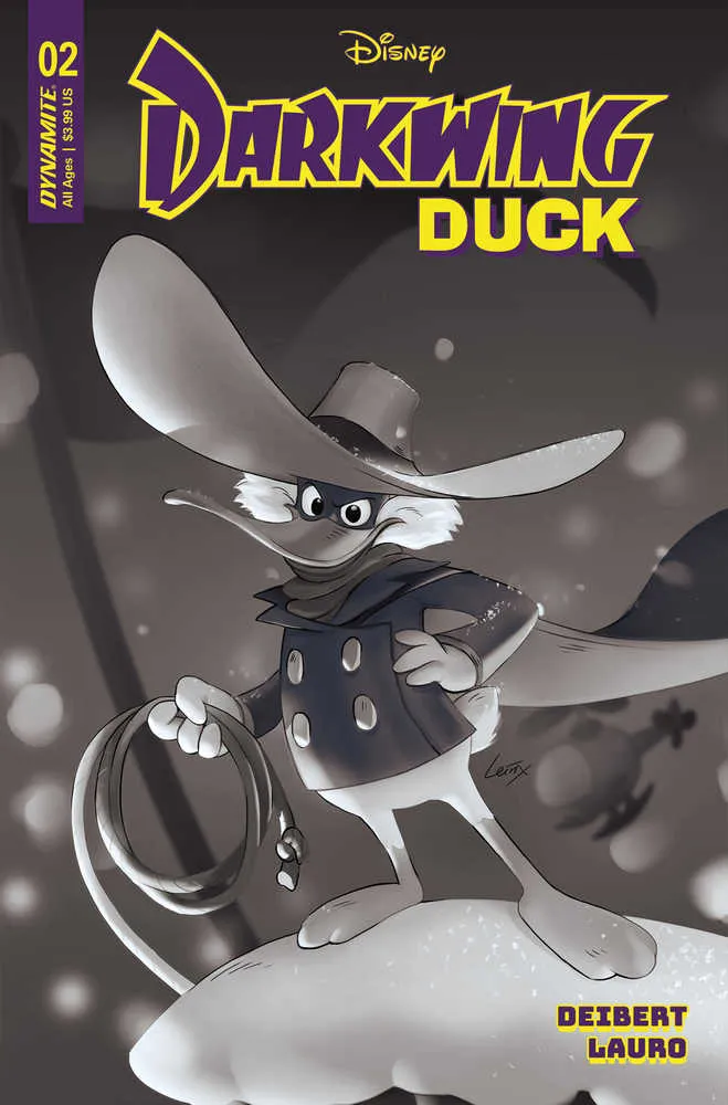 Darkwing Duck #2 Couverture Z 10 Exemplaires Édition Variante Foc Lerix Noir et Blanc