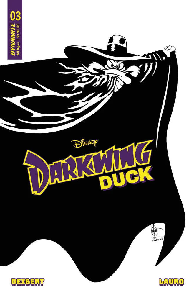 Darkwing Duck #3 Couverture V 7 Exemplaire Édition Variante Foc Haeser Noir et Blanc