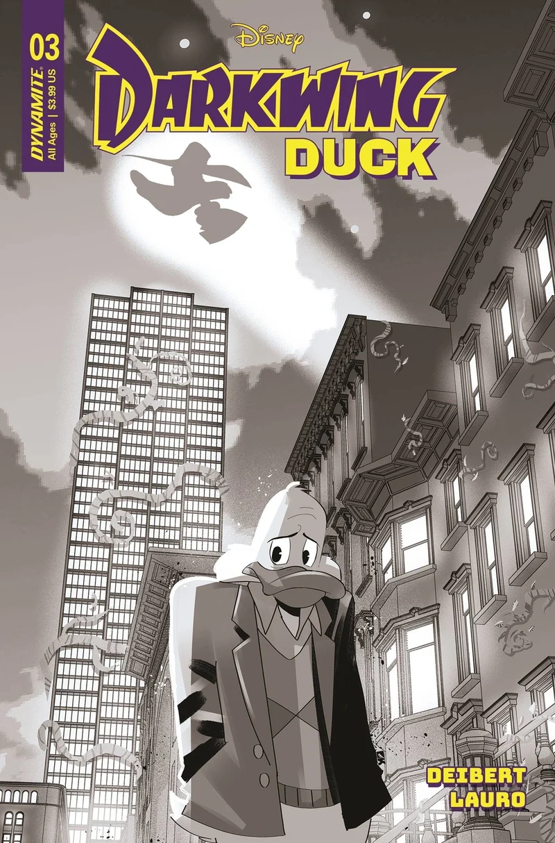 Darkwing Duck #3 Couverture W 10 Exemplaires Édition Variante Kambadis Noir et Blanc