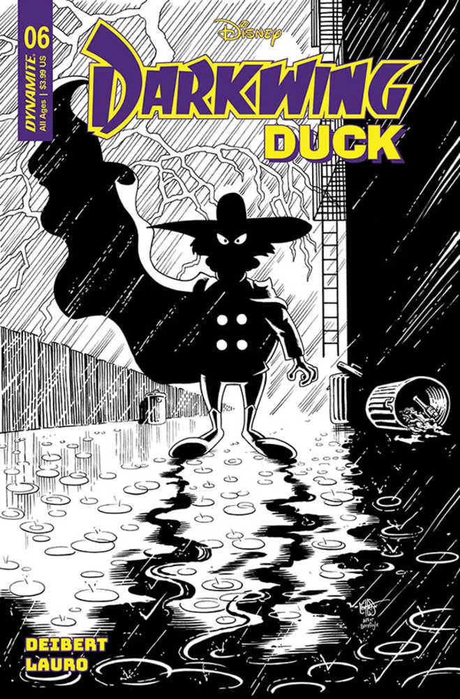 Darkwing Duck #6 Couverture S 7 Exemplaire Édition Variante Foc Haeser Noir et Blanc