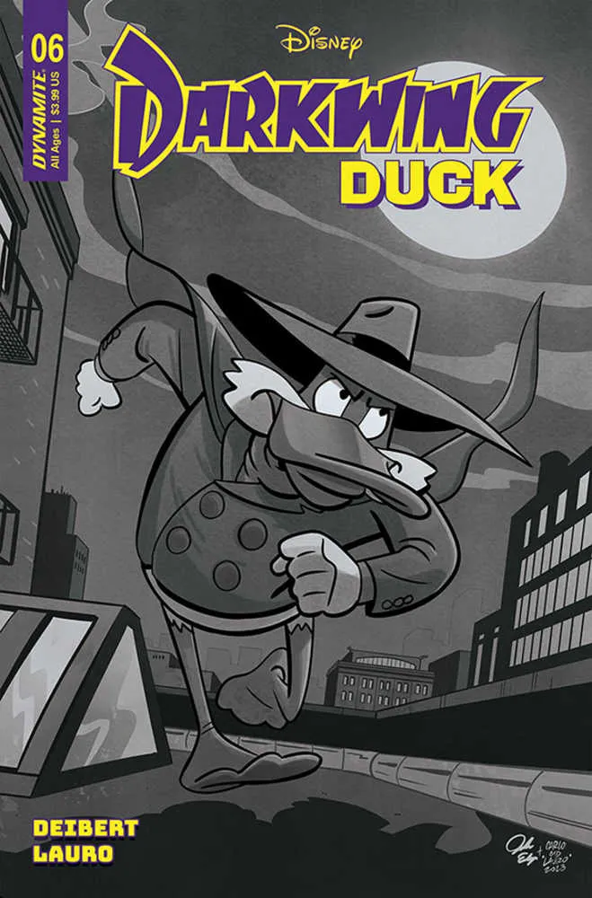 Darkwing Duck #6 Couverture U 10 Exemplaires Édition Variante Edgar Noir et Blanc
