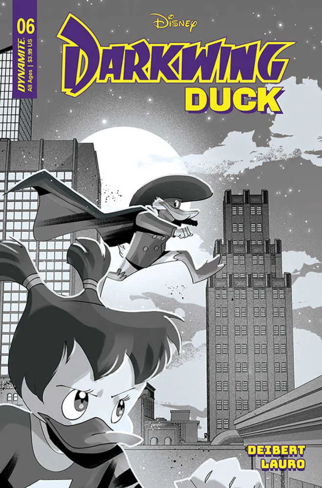 Darkwing Duck #6 Couverture T 10 Exemplaires Édition Variante Foc Kambadis Noir et Blanc