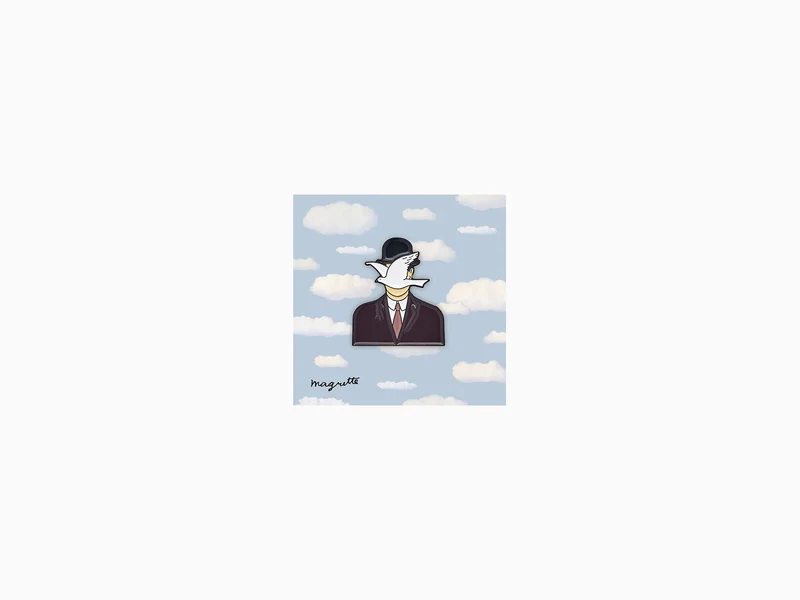 Pin's René Magritte - Colombe "L'homme au chapeau Melon"