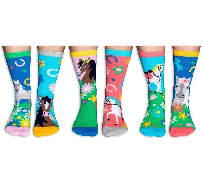 Coffret Chaussettes Cheval – 6 Impaires Dépareillées Fun | United Oddsocks Étourdi