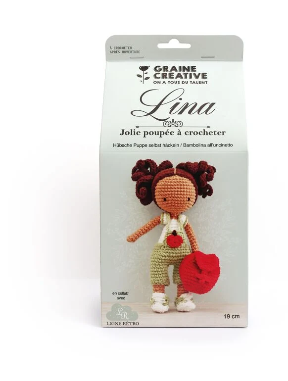 Kit Jolie Poupée à Crocheter Lina – Graine Créative x Ligne Rétro | Amigurumi DIY
