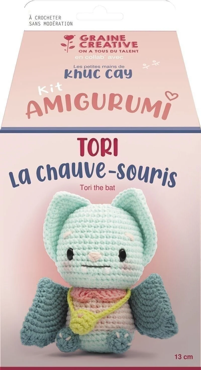Kit DIY Amigurumi Chauve-souris – Graine Créative x Khuc Cay | Crochet facile débutant