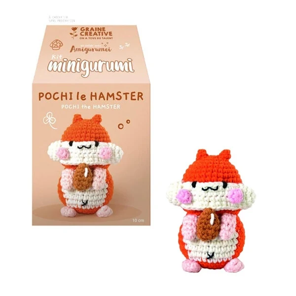 Kit Minigurumi Hamster 10 cm – Kit crochet amigurumi Graine Créative