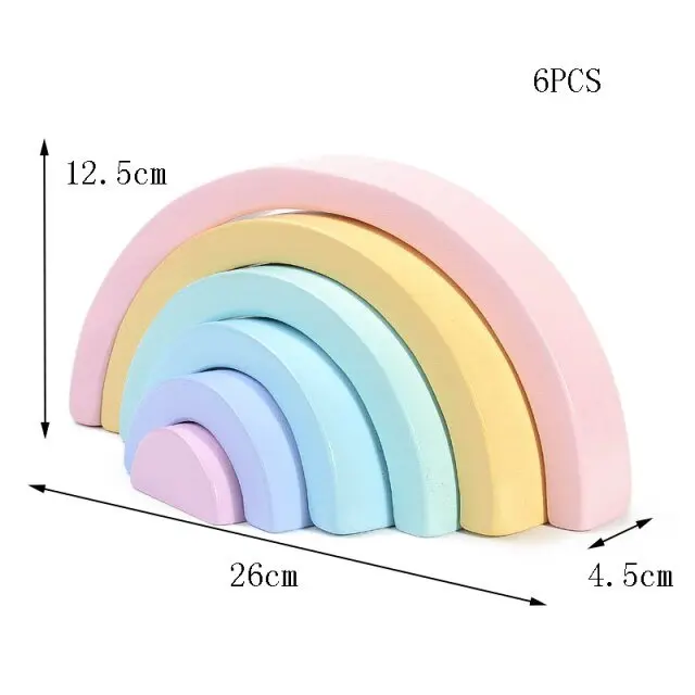 Petits Arc-En-Ciel Pastel En Bois