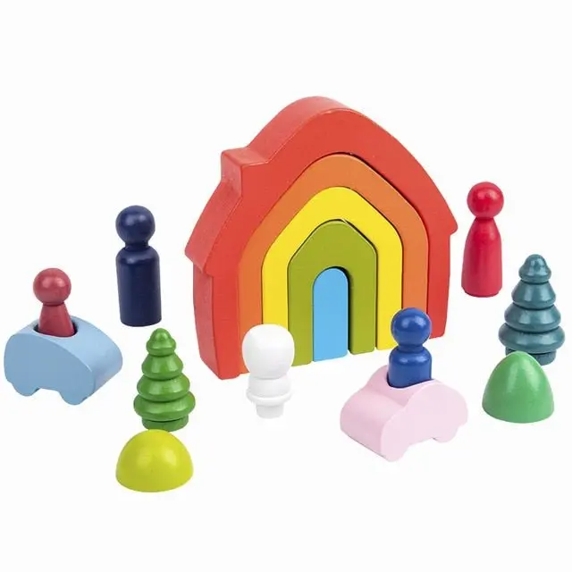 Petits Arc-En-Ciel Pastel En Bois