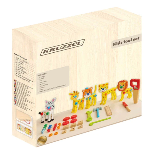 Boîte à outils enfant en bois – Mallette de bricolage éducative