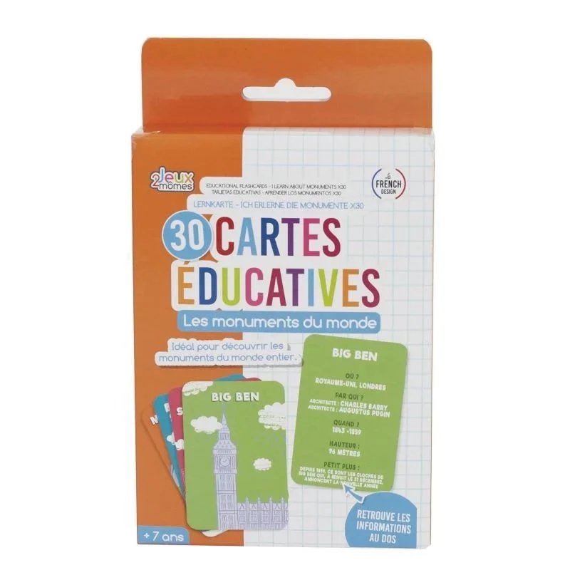 Cartes éducatives j apprends les monuments