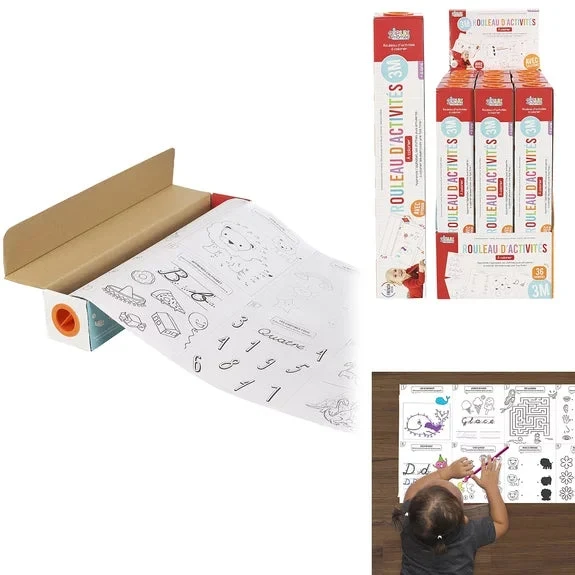 ROULEAU ÉDUCATIF de 3 Mètres PRÊT À COLORIER