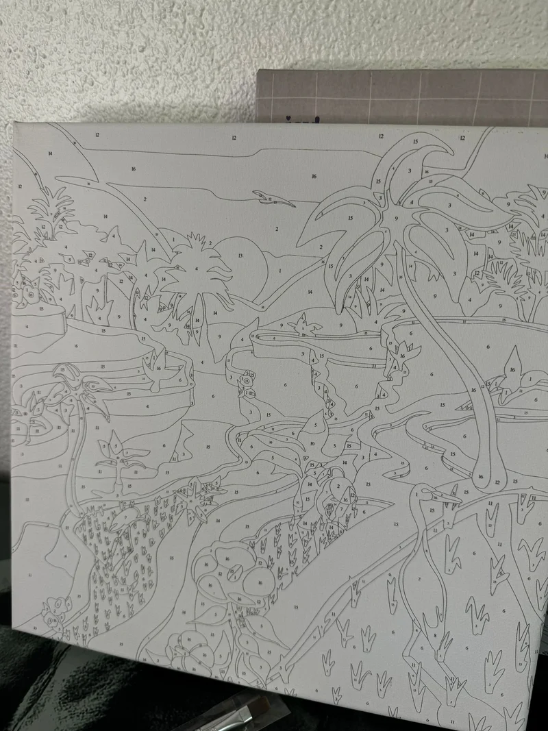 Peinture à numéro avec cadre 30x30 Bali