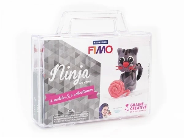 Kit Fimo Mallette Ninja le Chat – Figurine à Modeler