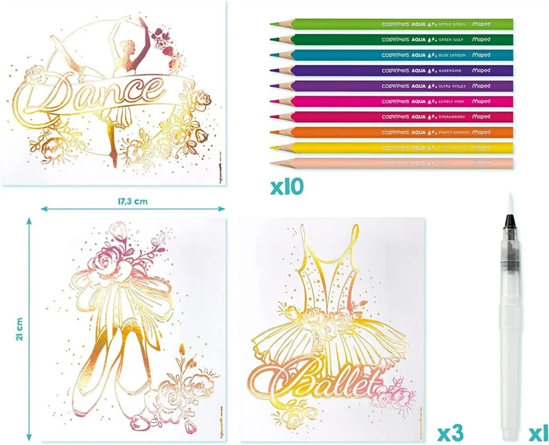 MAPED Aqua’Art Danse – Kit aquarelle pour enfants dès 7 ans