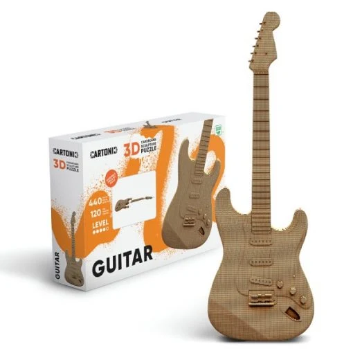 Puzzle 3D Guitare – Sculpture en Carton Recyclé CARTONIC