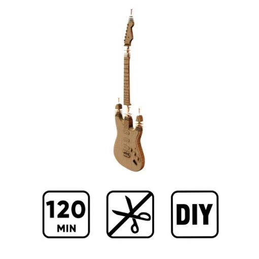 Puzzle 3D Guitare – Sculpture en Carton Recyclé CARTONIC