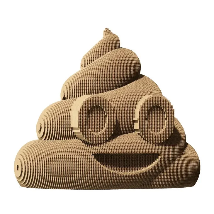 Puzzle 3D Poop Emoji – Sculpture en Carton Recyclé CARTONIC®