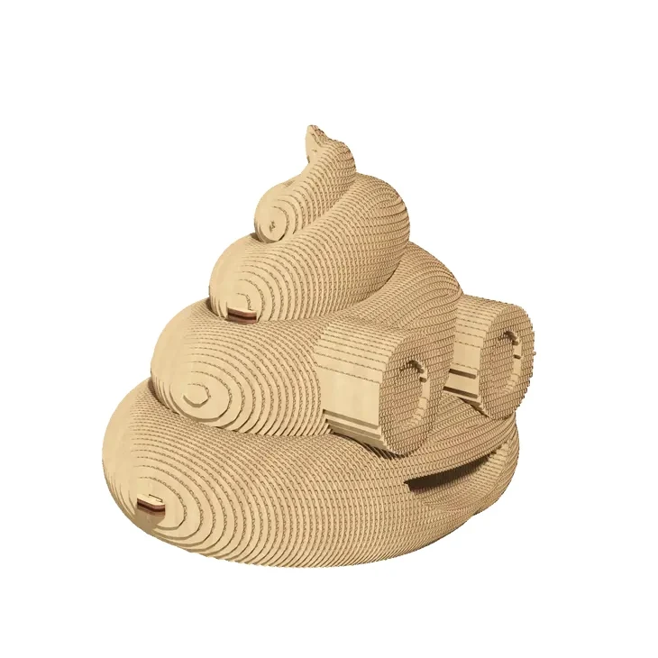 Puzzle 3D Poop Emoji – Sculpture en Carton Recyclé CARTONIC®